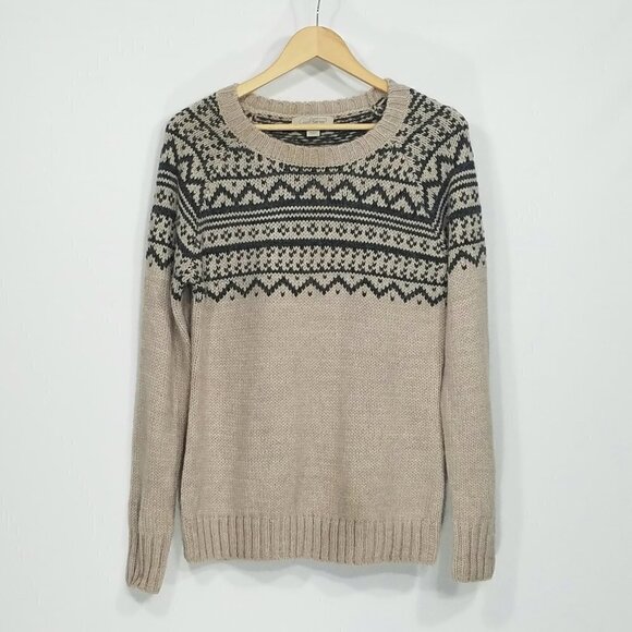 Gander Mountain  Cream & Grey Wool Blend Sweater - Picture 1 of 3